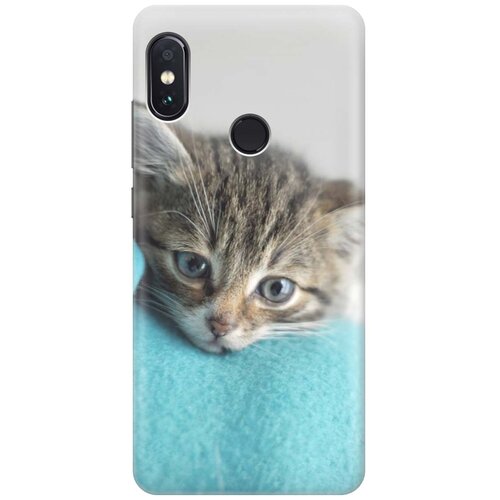 фото Gosso ультратонкий силиконовый чехол-накладка для xiaomi redmi note 5 с принтом "котенок на пледе"
