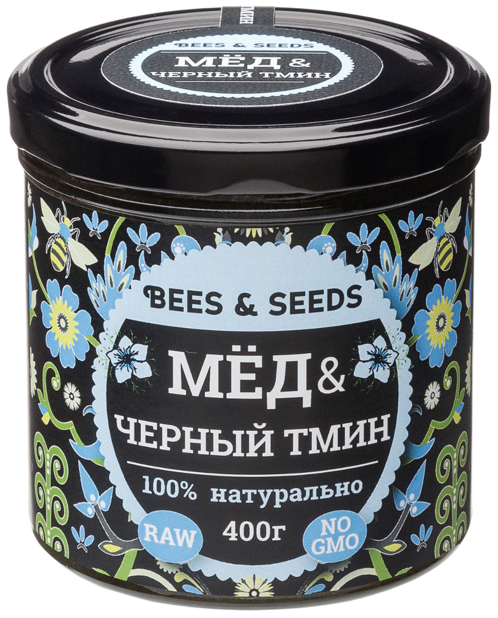 Мед Bees & Seeds Медовый урбеч. Натуральный продукт с мёдом и чёрным тмином