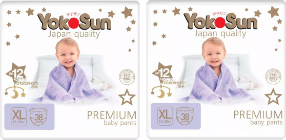 Yokosun Набор 2 х Yokosun трусики Premium XL (12-20 кг) 38 шт.