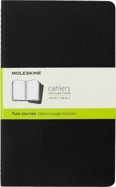 Блокнот Moleskine CAHIER JOURNAL Large 130х210мм обложка картон 80стр. нелинованный черный (3шт)