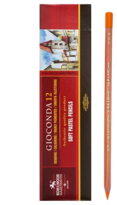 Пастель сухая в карандаше GIOCONDA 8820/40 Soft Pastel, оранжевый кадмий 12 шт