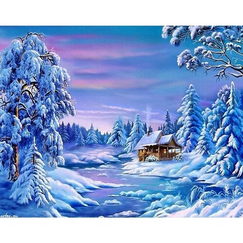Набор для вышивания крестиком Зима 59*38 см