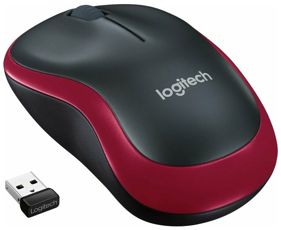 Мышь Logitech Wireless M185 USB Red 910-002237 - фото №1