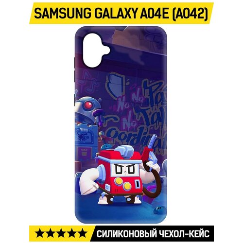 Чехол-накладка Krutoff Soft Case Brawl Stars - V8-БИТ для Samsung Galaxy A04e (A042) черный чехол накладка krutoff soft case brawl stars болотный джин для samsung galaxy a04e a042 черный