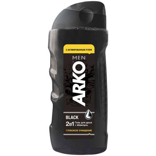 Гель для душа + шампунь ARKO Men 2в1 Black, 260 мл