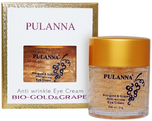 PULANNA Омолаживающий крем для век -Bio-gold & Grape Anti-wrinkle EyeCream, 21 мл, 21 г