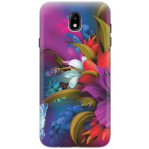 фото Gosso ультратонкий силиконовый чехол-накладка для samsung galaxy j7 (2017) с принтом "фантастические цветы"