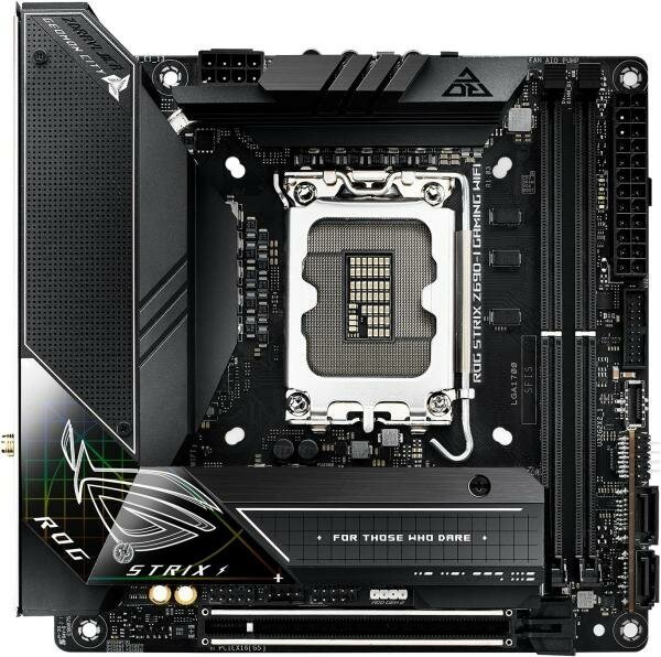 Материнская плата ASUS ROG STRIX Z690-I GAMING WIFI Socket 1700 Z690 2xDDR5 1xPCI-E 16x 4xSATA III mini-ITX Retail (90MB1910-M0EAY0)