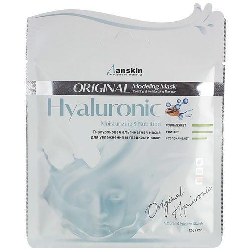 ANSKIN маска альгинатная С гиалуроновой кислотой HYALURONIC MODELING MASK /REFILL 25 ГР альгинатная маска с гиалуроновой кислотой anskin original hyaluronic modeling mask 25 гр