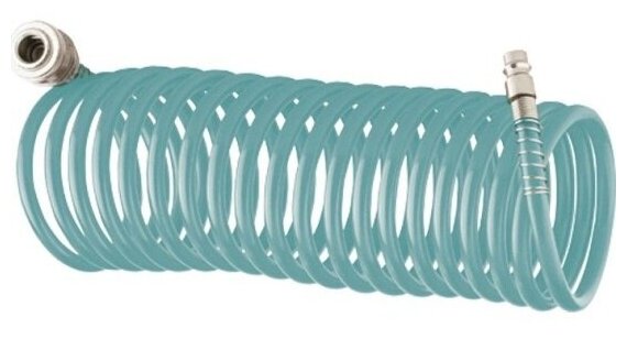 Шланг для пневмоинструмента Stels Equipment Stels 57009, полиуретановый спиральный, профессиональный BASF, 15 м, с быстросъемными соединением