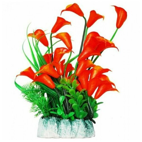 Растение аквариумное Уют, оранжевые цветы, 24 см уют растение аквариумное 12см щитолистник 0 1кг вк301