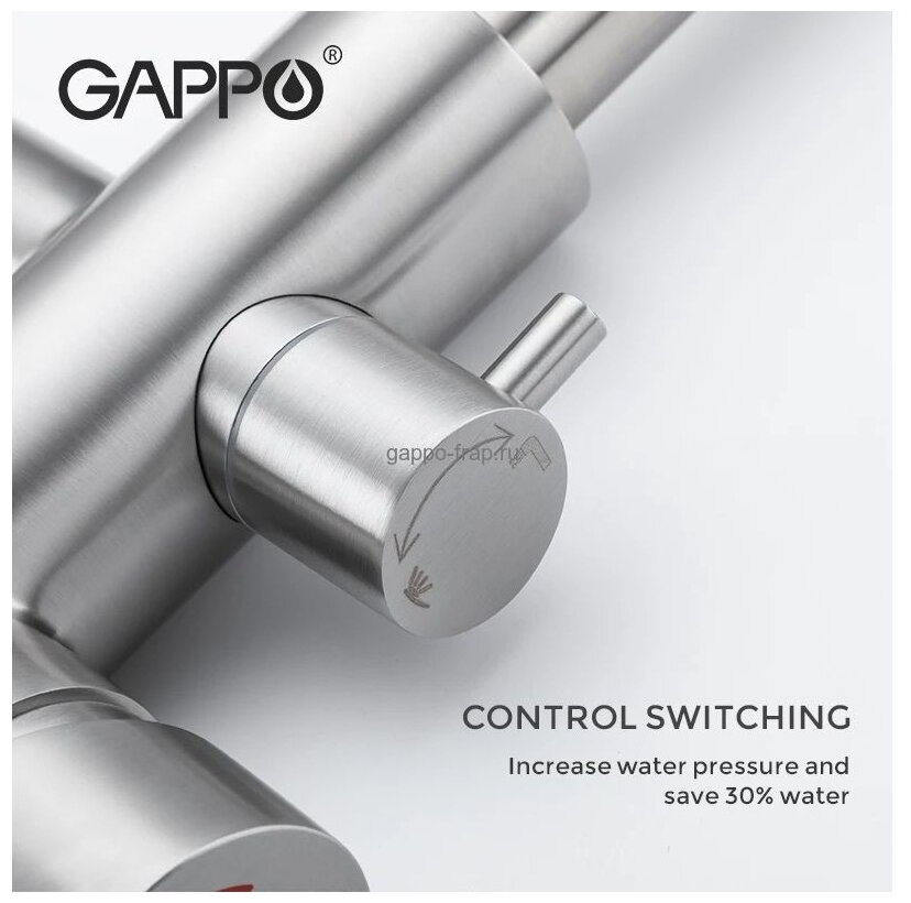 Смеситель напольный для ванны нержавеющая сталь Gappo G3099 - фотография № 2