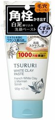 BCL пена-скраб для лица Tsururi white clay paste с французской белой глиной и японским маннаном 120 г