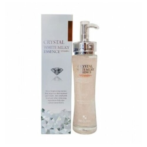 [3W CLINIC] Эссенция осветляющая с молоком, кристаллами, вит. В3. Crystal White Milky Essence, 150мл