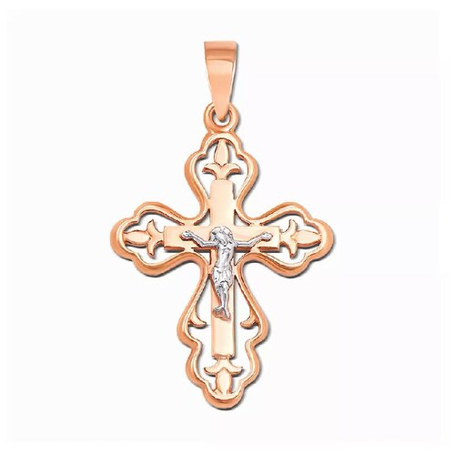 Крестик Крымский ювелирный завод, красное золото, 585 проба