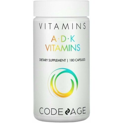 CodeAge, Vitamins A+D+K, 180 капсул