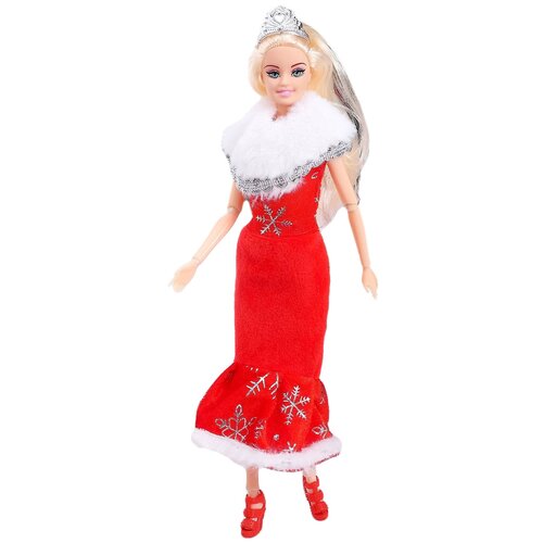 Кукла Happy Valley Снегурочка Самой стильной, 28.5 см, 4240002 красный/бежевый кукла снегурочка самой стильной шарнирная