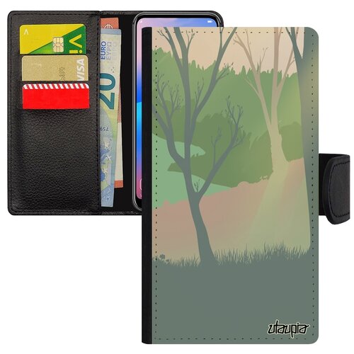 фото Чехол-книжка на мобильный apple iphone 7 plus, "лесные розы" озеро природа utaupia