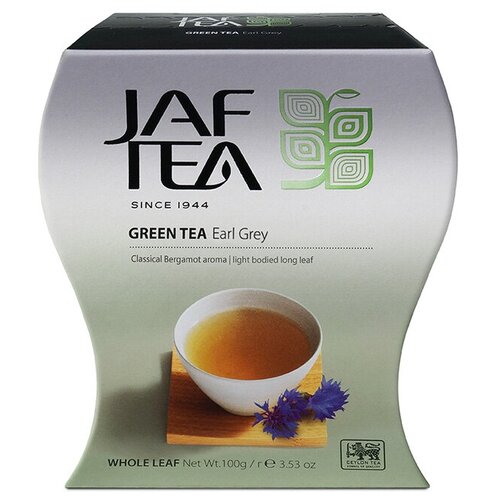 Чай зелёный JAF TEA Earl Grey зеленый чай ароматом бергамота 100 г.