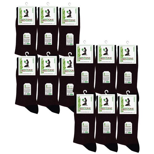 фото Носки redzone мужские, комплект носков - 12 пар, бамбук, бордовые, рисунок - "ромб", р. 42-45