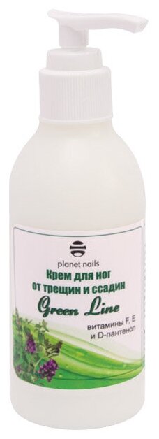 Planet nails Green Line Крем для ног от трещин, 200 мл