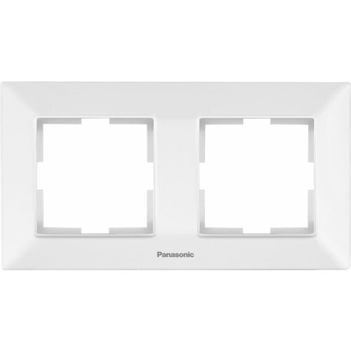 Рамка Panasonic Arkedia Slim (WNTF08022WH-RU) 2x гориз. мон. пластик белый (упак:1шт) рамка panasonic arkedia slim wntf08122wh ru 2x вертикальный монтаж пластик белый упаковка 1 штука