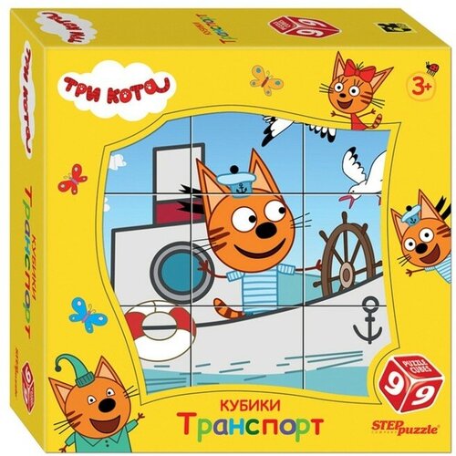 фото Степ пазл кубики «три кота. транспорт» step puzzle