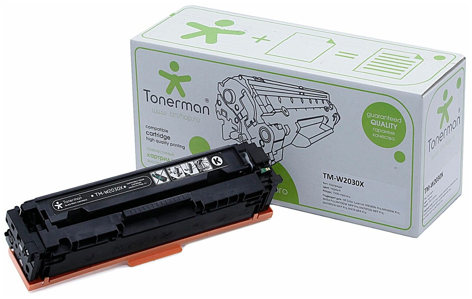 Картридж Tonerman W2030X 415X без чипа для HP Color LaserJet M454, M454DN, M454DW Pro; M479, M479DW, M479FDN, M479FNW, M479FDW MFP Pro