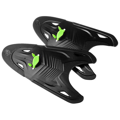 фото Лопатки для плавания mad wave freestyle, black/green