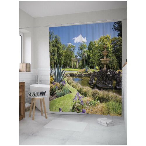 фото Штора для ванной joyarty декоративный парк 180х200 (sc-10327)