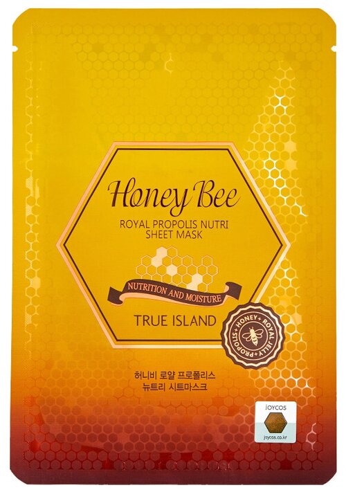 TRUE ISLAND тканевая маска Honey Bee Royal Propolis Nutri Sheet Mask, 27 мл