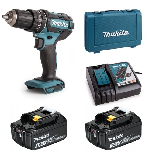 Ударная дрель-шуруповерт аккумуляторная 62Нм 18В LXT Li-Ion 2x3Ач Makita DHP482RFE 2460000₽