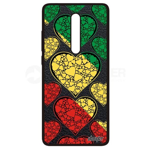 фото Чехол для смартфона mi 9t pro, "флаг конго браззавиль с сердцем" страна государственный utaupia