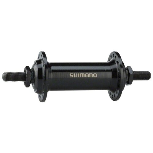 Втулка передняя SHIMANO TX500, v-brake, 32 отверстия, гайки, цвет черный, EHBTX500EL