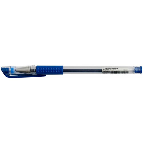 Ручка гелев. Silwerhof Max d=0.5мм чернила син. кор. карт. сменный стержень линия 0.3мм резин. манжет