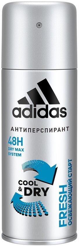 Дезодорант-антиперспирант для мужчин adidas Fresh Cool and Dry 48ч