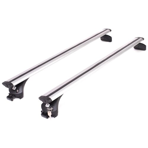 фото Багажник amos boss для subaru forester кроссовер 1997-2002 5 дв., с серебристыми крыловидными дугами 80 мм х 130 см, с замками