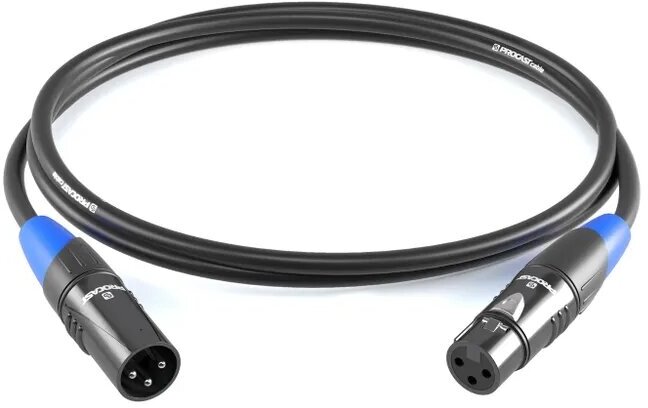 Межблочный балансный кабель PROCAST cable XLR(m)/XLR(f), длина 1m, цвет черный