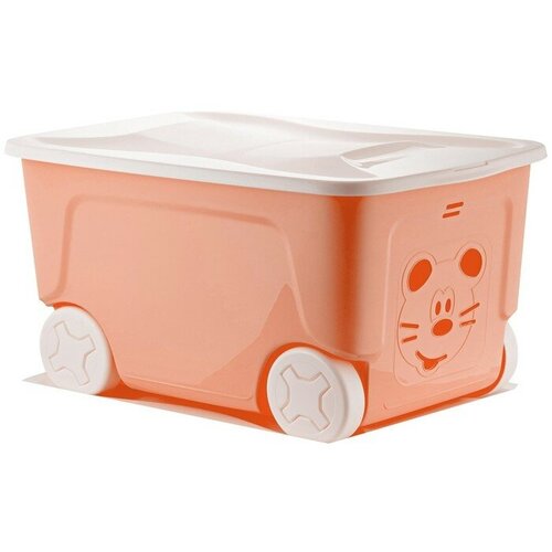 детский ящик для игрушек cool la1032bl на колесах 50 литров цвет голубой Детский ящик для игрушек COOL, на колёсах 50 литров, цвет персиковая карамель