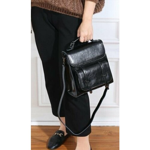 Рюкзак  пляжная CamelBags, натуральная кожа, внутренний карман, регулируемый ремень, черный