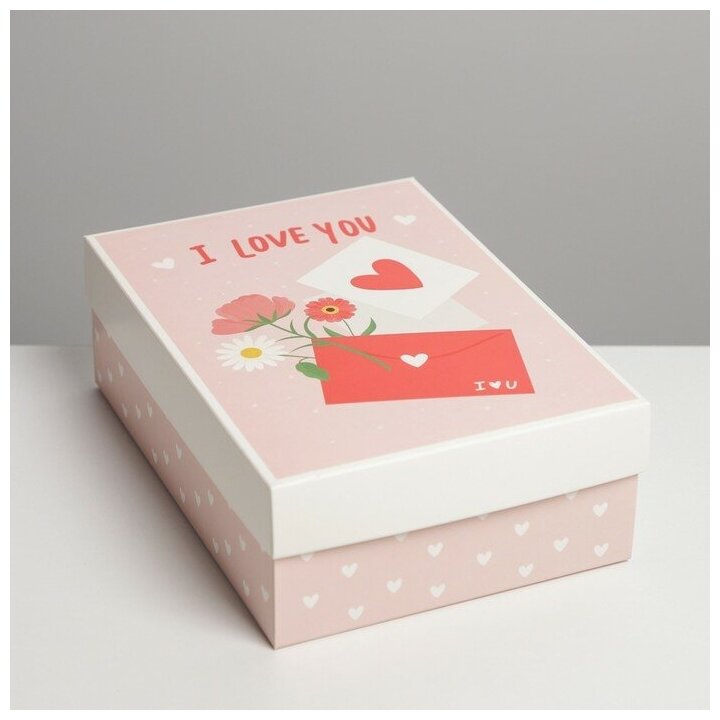 Дарите Счастье Коробка подарочная складная, упаковка, «Любовное письмо», 21 х 15 х 7 см