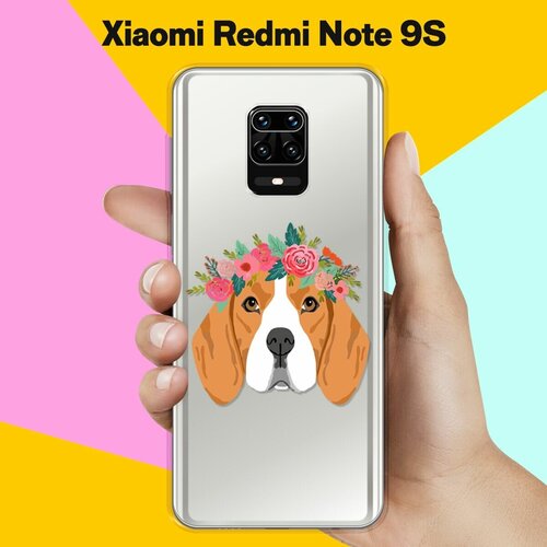 Силиконовый чехол Бигль с цветами на Xiaomi Redmi Note 9S силиконовый чехол бигль с цветами на xiaomi redmi note 8 pro