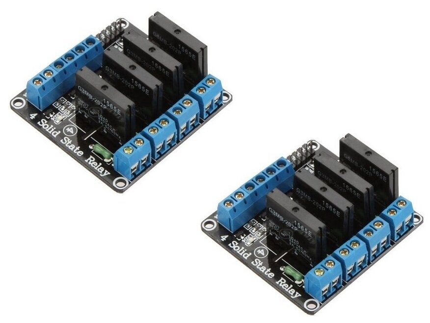 фото Модуль твердотельного реле (4 канала) Omron ССР G3MB-202P DC 5V для Arduino АС250В, 2А (в комплекте 2 штуки!) (Н)