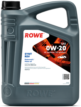 HC-синтетическое моторное масло Rowe HIGHTEC SYNT RSV SAE 0W-20 5л 20260-0050-99