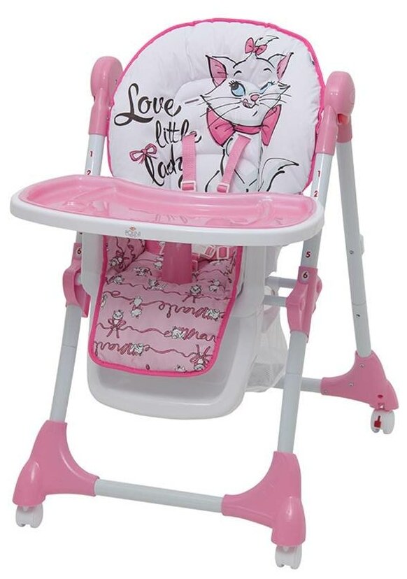 Стульчик для кормления Polini Disney baby 470 Кошка Мари, розовый