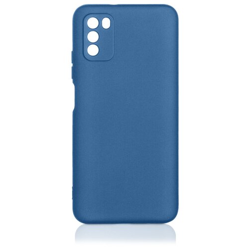 Чехол DF для Poco M3 с микрофиброй Silicone Blue poOriginal-03 синий