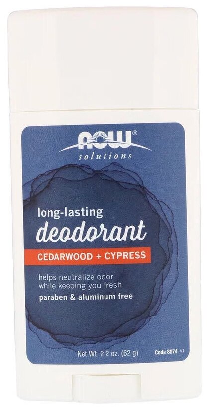 NOW Дезодорант Cedarwood + Cypress, стик, 62 г