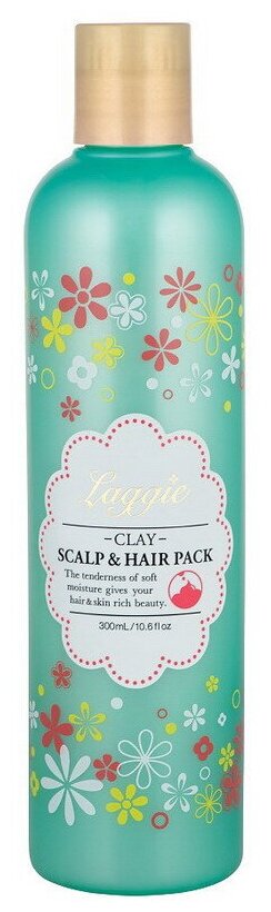 Laggie Маска для интенсивного восстановления, увлажнения и питания поврежденных волос Clay Scalp & Hair Pack, 300 мл