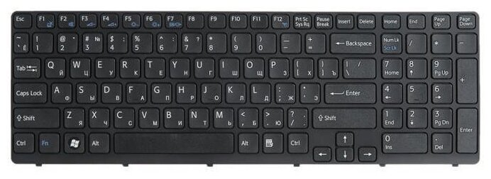 Клавиатура для ноутбука Sony SVE15 SVE17 черная с подсветкой p/n: 9Z. N6CBW. G0R, 9Z. N6CSW. G0R