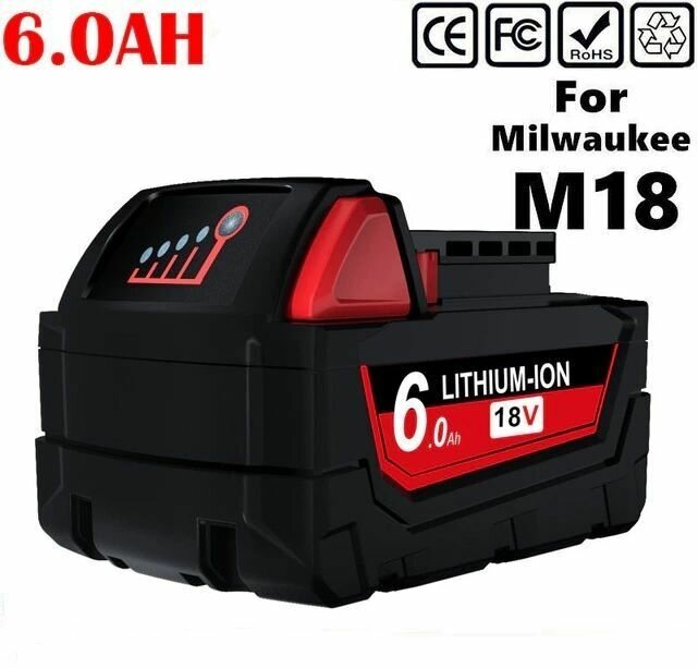 Аккумулятор подходит для Milwaukee M18 48-11-1811, 48-11-1815, 48-11-1820, 18V 6 Ач (Li-Ion), высокого качества - фотография № 3